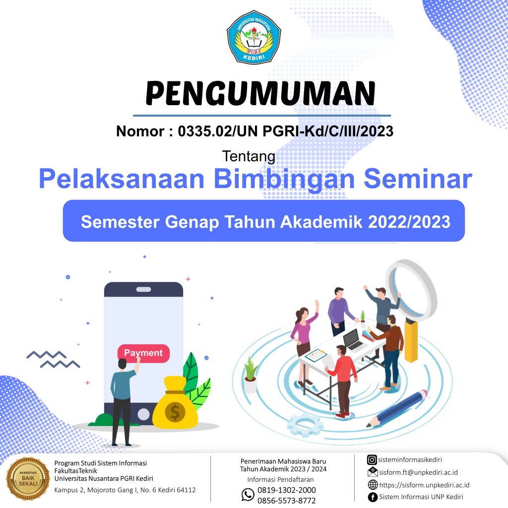 PENGUMUMAN PELAKSANAAN BIMBINGAN SEMINAR SEMESTER GENAP TAHUN AKADEMIK ...