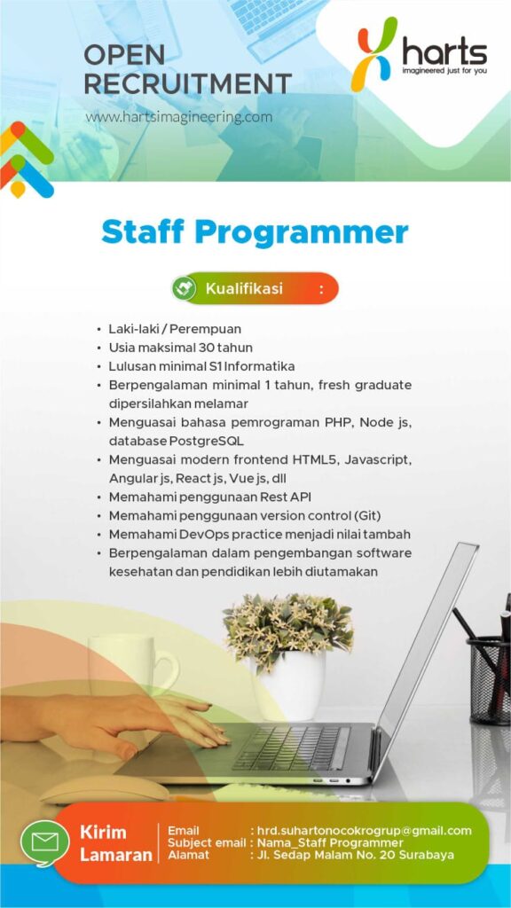 Lowongan Kerja Staff Programmer - Prodi Sistem Informasi